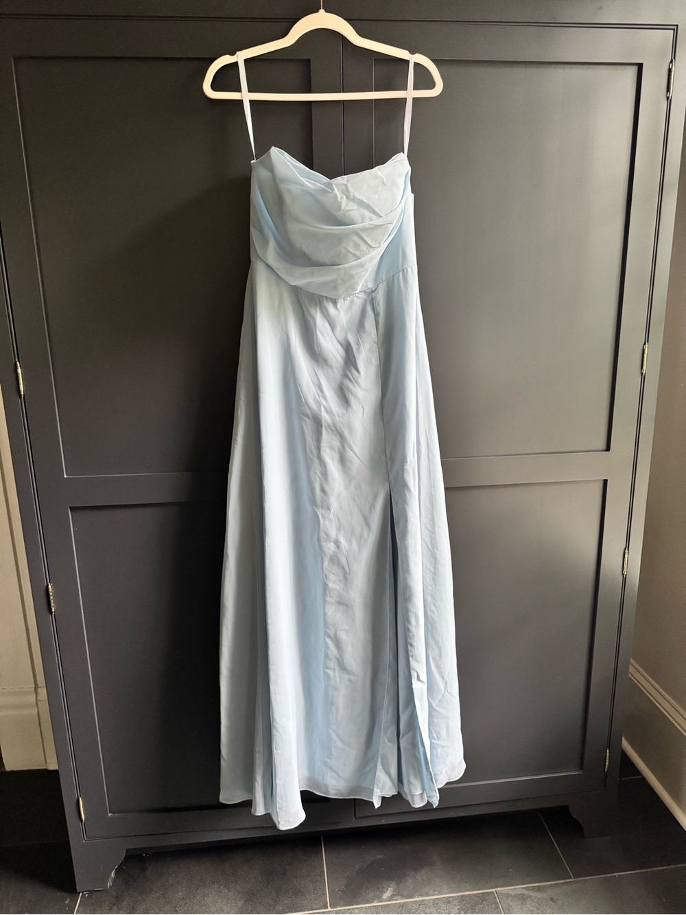 Revelry Rumi Light Blue Strapless Evening Gown/Bridesmaid Dress - NWT